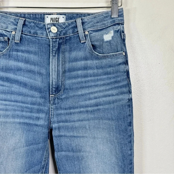 Paige Womens Size 27 Sarah Slim Destructed Ribbed Jeans - Picture 5 of 16